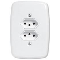 Tomada Pluzie Ideale Dupla 2P+T 20A com Placa 4x2 Branca