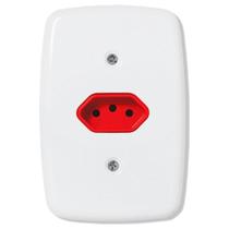Tomada Pluzie Módulo Ideale 2P+T 20A com Placa Vermelho