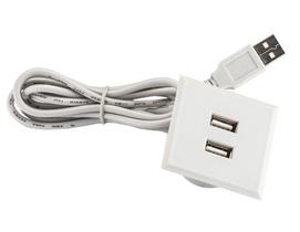 Tomada Pop c/2 USB Quadrado Cinza