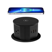 Tomada pop-up de bancada ANNQUAN 20A com carregador sem fio de 15W Tomada pop-up de bancada ANNQUAN 20A com carregador sem fio de 15W