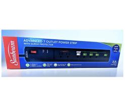 Tomada Power Strip Sunbeam Advance 7 com protetor contra sobretensão