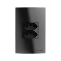 Tomada Preta 20a Duplex 4x2 Linha Brava Soprano Tomada Preta 20a Duplex 4x2 Linha Brava Soprano
