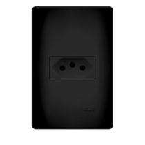 Tomada Preta 2P+T 10A/250V C/P Shp - Fame