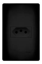 Tomada Preta 2P+T 20A/250V Com Placa Habitat - Fame