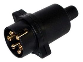 Tomada preta macho para engate de carretinha