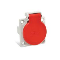 Tomada Quasar Com Tampa Vermelha 2P T 20A 250V Tomada Quasar Com Tampa Vermelha 2P T 20A 250V