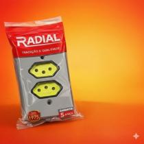 Tomada Radial Dupla 10A - Escolha entre Branca ou Cinza Tomada Radial Dupla 10A - Escolha entre Branca ou Cinza