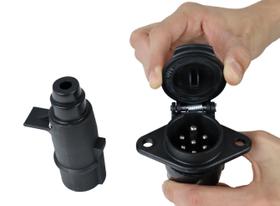 Tomada Reboque Carretinha Carreta 7 Polos Macho Fêmea Engate Tomada Reboque Carretinha Carreta 7 Polos Macho Fêmea Engate