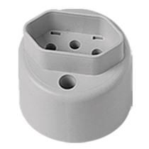 Tomada Redonda Sobrepor Ilumi 2p+T 10a 250v Cinza Pote - Embalagem c/ 20 unidades