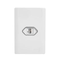 Tomada RJ45 com Placa 4x2 Branca da Linha Novara - 1100/41 - DICOMPEL Tomada RJ45 com Placa 4x2 Branca da Linha Novara - 1100/41 - DICOMPEL