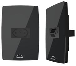 Tomada Simples 10A Diamond Espelho 4x2 Acrilico Preto