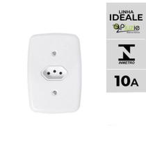 Tomada Simples 10A Ideale Pluzie 4x2 branca 250V