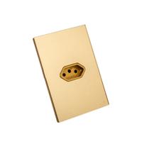 Tomada simples 10a tok glass dourado 4x2