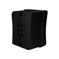 Tomada Simples 2p+t 10A Sobrepor Externo Com Placa Espelho Black Linha Viena Bivolt 127v e 250v Tomada Simples 2p+t 10A Sobrepor Externo Com Placa Espelho Black Linha Viena Bivolt 127v e 250v