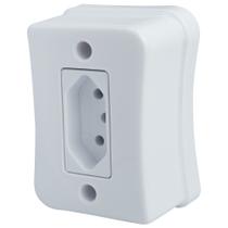 Tomada Simples 2p+t 20A Sobrepor Externo Com Placa Espelho Branco Com Inmetro Linha Viena