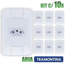 Tomada Simples Aria Branco Tramontina 10A 250V Kit com 10 unidades Tomada Simples Aria Branco Tramontina 10A 250V Kit com 10 unidades