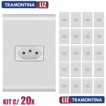Tomada Simples Liz Branco Tramontina 10A/250V Kit c/ 20 unidades