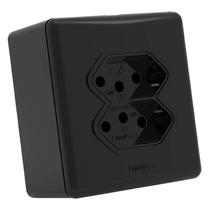 Tomada Sistema X 10a Dupla Preto Enerbras Tomada Sistema X 10a Dupla Preto Enerbras