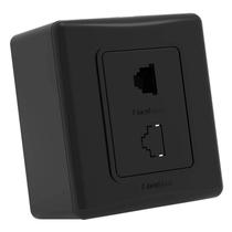 Tomada Sistema X Rj11 8 Vias Preto Módulo Duplo Enerbras