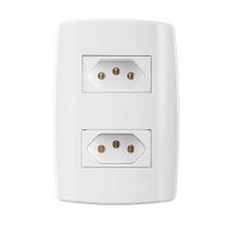 Tomada Slim Ilumi Monobloco Dupla 2P+T 10A com Placa 4 Embalagens c/ 2 Unidades