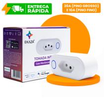 Tomada Smart Inteligente Ekaza WiFi 10A 20a Bivolt Medidor Alexa Tuya Google Life Automação Casa