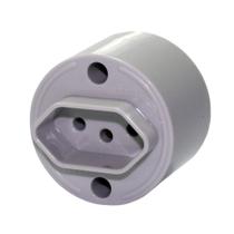 Tomada Sobrepor 2p+t Redonda 10A Cinza - Radial Tomada Sobrepor 2p+t Redonda 10A Cinza - Radial