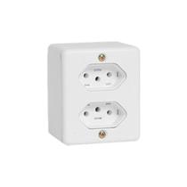 Tomada Sobrepor Dupla 250V 10A 63120 Ilumi Tomada Sobrepor Dupla 250V 10A 63120 Ilumi