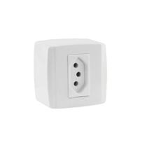 Tomada Sobrepor Externa 10A 2P+T 250V Branco ilumi