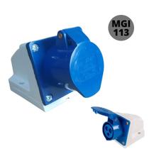 Tomada Sobrepor Industrial Azul 2p+t De 16a Modelo Mgi 113