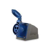 Tomada Sobrepor Industrial Azul TSS 3006 16A 2P+T 220/240VCA - Soprano