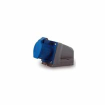 Tomada Sobrepor Modelo 2P+T 32A 220/240v Cor Azul Referência 3206 - Soprano