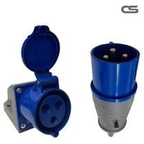 Tomada Sobrepor + Plugue Industrial 2p+t 16a 6h 220240vca