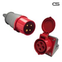 Tomada Sobrepor + Plugue Industrial 3p+t 32a (6h) 380v/440v