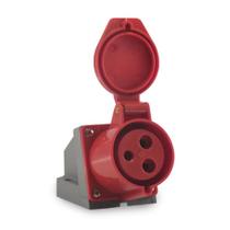 Tomada Sobrepor Soprano 2P+T IP44 9H 32A 380/440Vca Vermelho