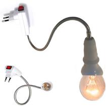 Tomada Soquete Flexível Lâmpada E27 40cm Interruptor