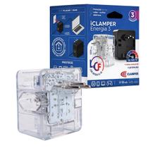 Tomada T iClamper 3 Pinos LCF DPS 3 Tomadas 10A Transparente Tomada T iClamper 3 Pinos LCF DPS 3 Tomadas 10A Transparente