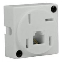 Tomada Telefone Externa Cartela Interneed Padrao+1 Jack Branca 5087 - Kit C/10 Cartelas