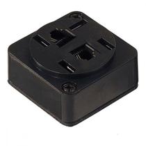 Tomada Telefone Externa Cartela Interneed Padrao+2 Jack Preta 4882 - Kit C/10 Cartelas