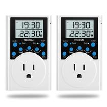 Tomada Timer Digital TOGOAL 24h com Contagem Regressiva 120V 15A - Kit com 2 Unidades Tomada Timer Digital TOGOAL 24h com Contagem Regressiva 120V 15A - Kit com 2 Unidades