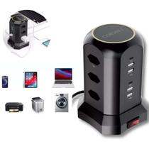 Tomada Torre de Mesa com USB Rápido e Interruptor