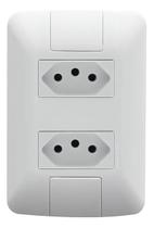 Tomada Tramontina 4x2 20a Dupla 2p+t 250v Aria Cor Branco Tomada Tramontina 4x2 20a Dupla 2p+t 250v Aria Cor Branco