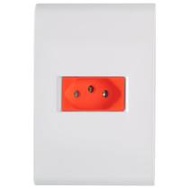 Tomada Tramontina Liz 2P+T 20A Vermelha com Placa 4x2 + Suporte Branco Tomada Tramontina Liz 2P+T 20A Vermelha com Placa 4x2 + Suporte Branco