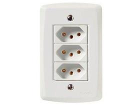 Tomada Tramontina Lux2 4x2 3 Tomadas 2P+T 10A 57145/076 - TRAMONTINA ELETRICO (FORJASUL