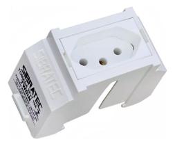 Tomada Trilho Din 20a 2p+t 250v Branca Ou Vermelha Padrão Br