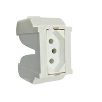 Tomada trilho din 2p+t 10a 250v branca sibratec Tomada trilho din 2p+t 10a 250v branca sibratec
