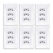 Tomada Tripla 10a/250v C/ Placa 4x2 Fame Evidence Kit 6 un.