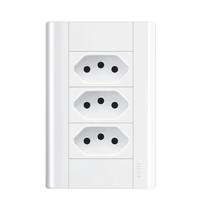 Tomada Tripla 10a/250v Com Placa 4x2 Fame Modulare