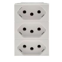 Tomada Tripla 10a 2p+t Branca 615043bc Pial Plus+ Legrand