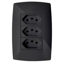 Tomada Tripla 10A 4X2 - Blux Home Grafite - Bh10785-9Gf Tomada Tripla 10A 4X2 - Blux Home Grafite - Bh10785-9Gf