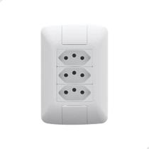 Tomada Tripla 10A 4X2 Parede Branco Embutir Aria Tramontina